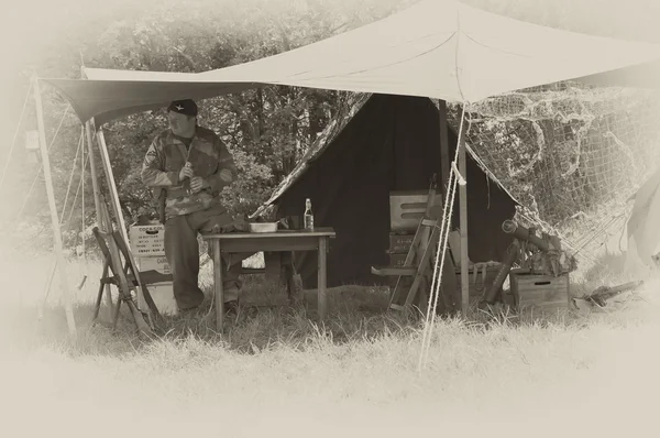 Campo de tendas do Exército Britânico WW2 — Fotografia de Stock