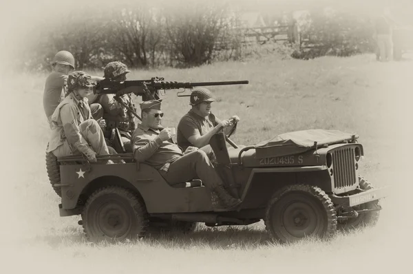 WW2 noi jeep esercito — Foto Stock