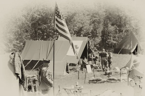 Campo de exército dos EUA da Segunda Guerra Mundial — Fotografia de Stock