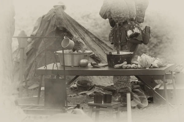 2. světové války německá armáda polní kuchyně — Stock fotografie