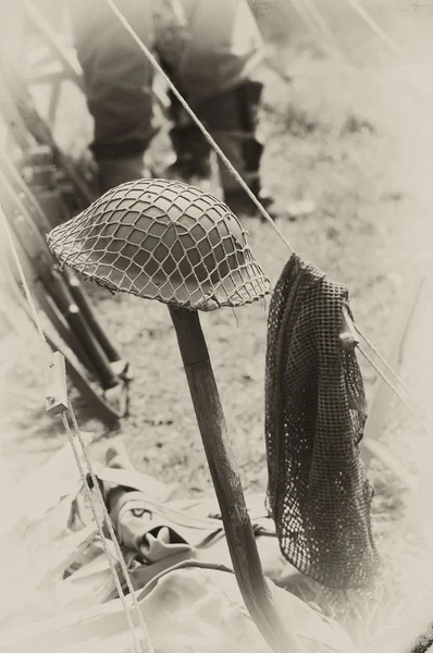 WW2 armia brytyjska hełm — Zdjęcie stockowe