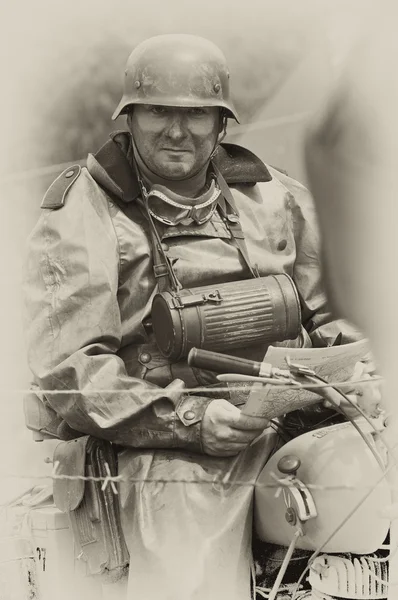 WW2 German Dispatch Rider — Stock Photo, Image