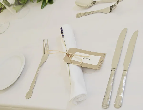 結婚式のテーブルの場所の設定 — ストック写真