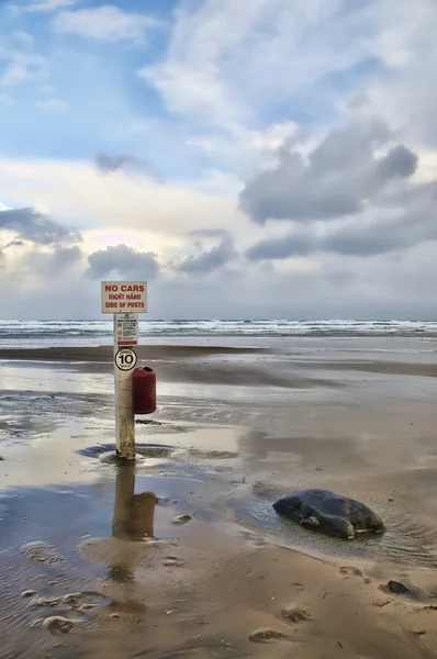 stock image Sign post on beach