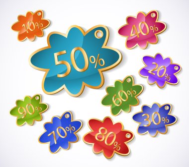 Vector discount labels set. clipart