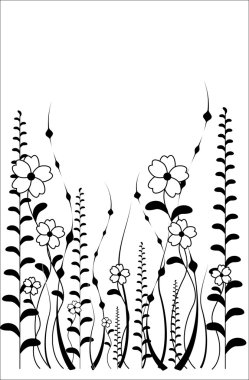 Vector flower pattern on white background clipart