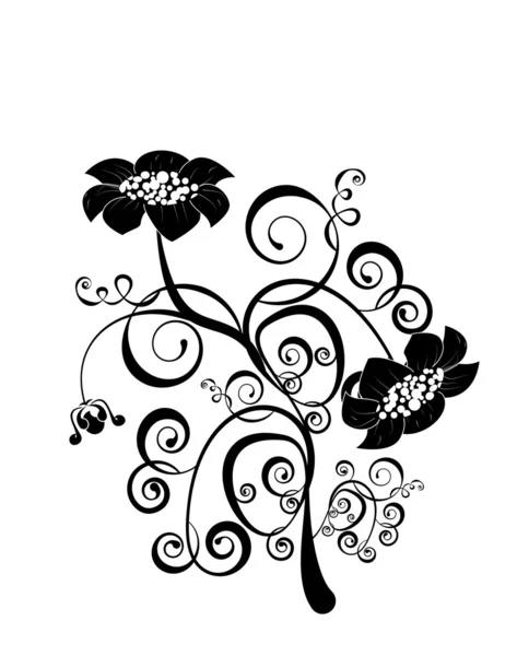 Beyaz arkaplanda vektör çiçek deseni — Stok Vektör