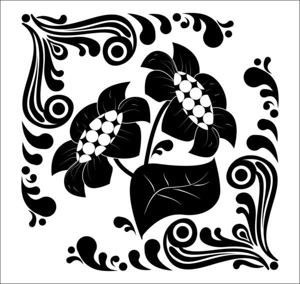 Flower stencil. decorative element — Stock Vector
