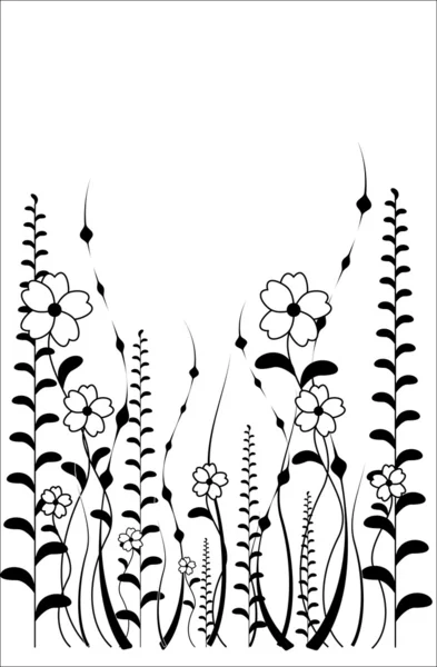 Modello di fiore vettoriale su sfondo bianco — Vettoriale Stock