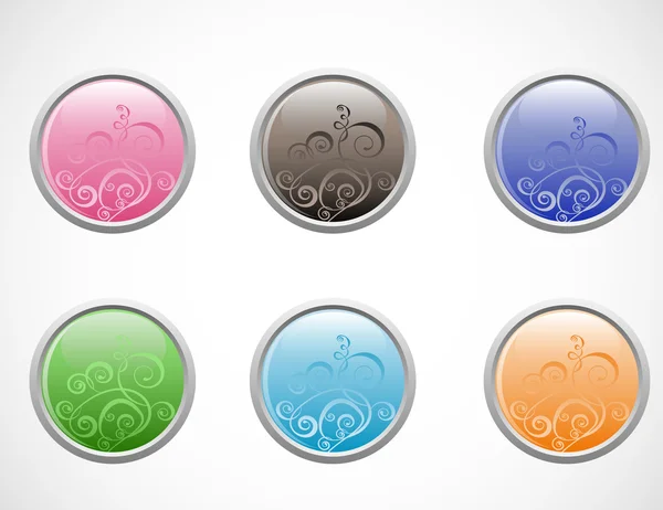 Vector glossy buttons — Stock Vector