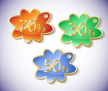 Vector discount labels set. clipart