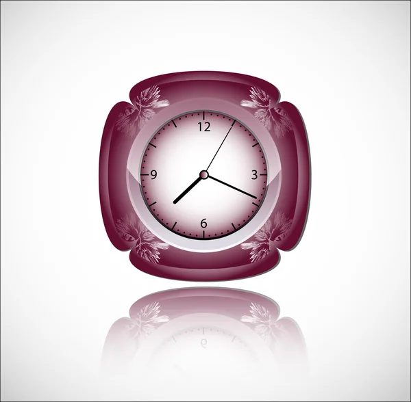 Красные векторные часы — стоковый вектор