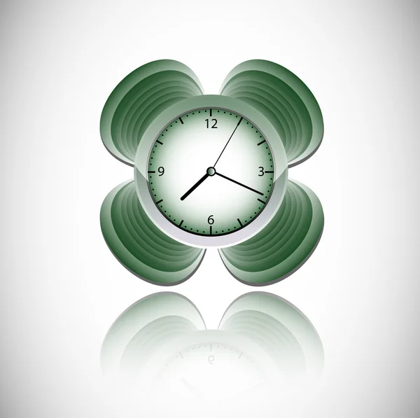 Horloge vectorielle verte — Image vectorielle