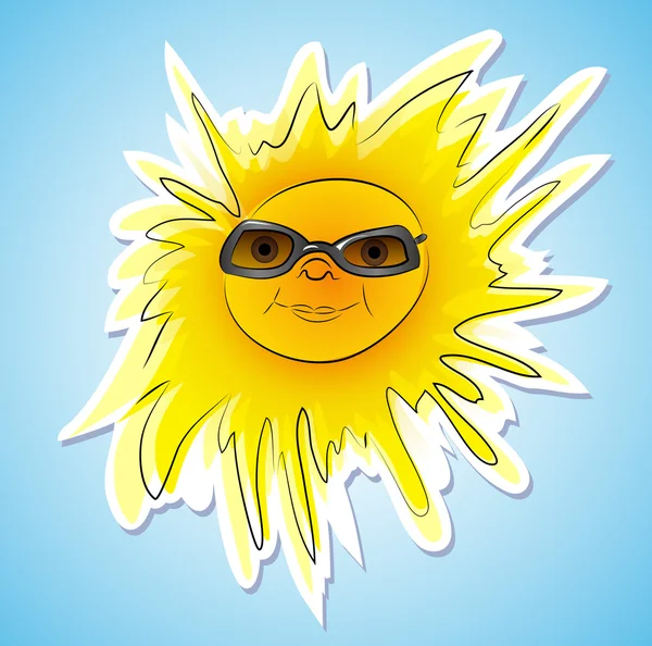 Joyeux soleil d'été avec des lunettes de soleil — Image vectorielle