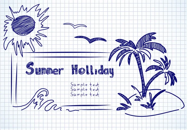 Καλοκαίρι holliday doodles — Διανυσματικό Αρχείο