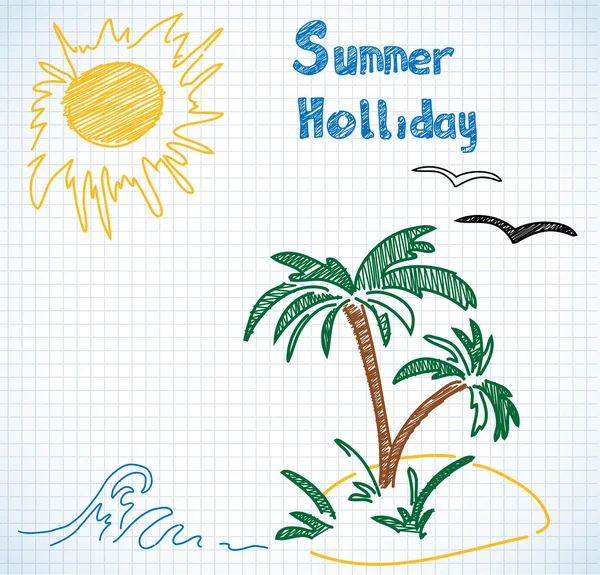 Summer holliday doodles — Stock Vector