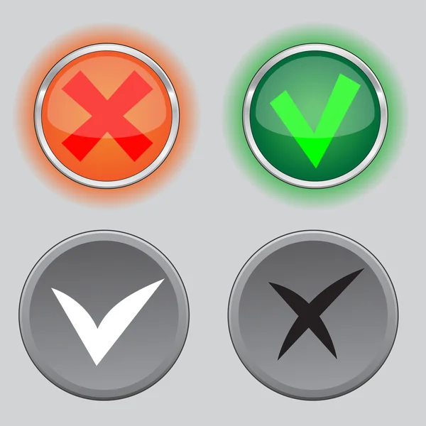 Onay işareti düğmeleri — Stok Vektör