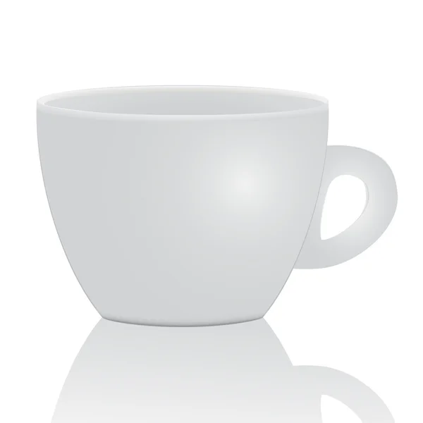Чашка на белом фоне, рефлексия — стоковый вектор