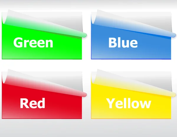 Zestaw naklejek kolor dla różnych aplikacji — Wektor stockowy