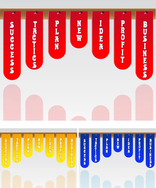 Tags pour diverses applications, variantes de couleur — Image vectorielle