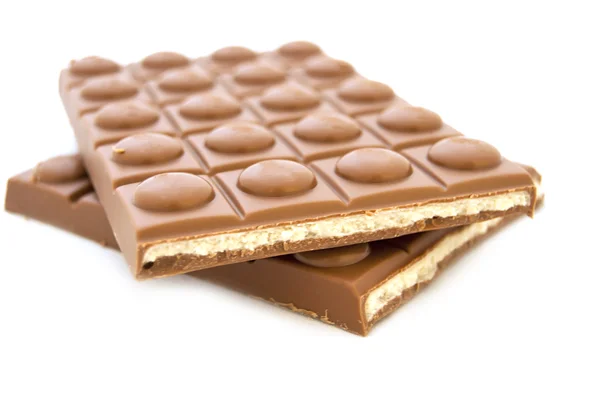 巧克力填充隔离在白色背景上的焦糖太妃糖 — 图库照片