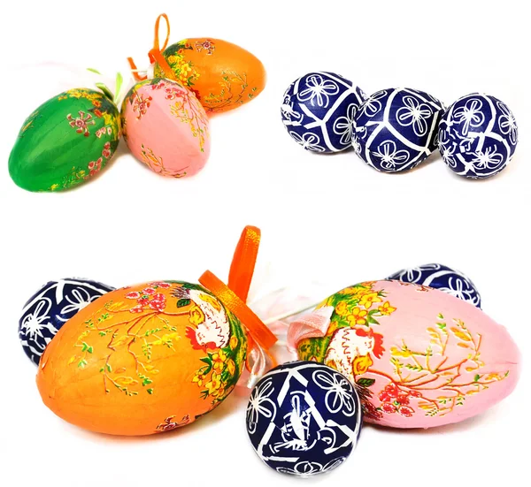 Set of decorative easter eggs isolated on white — Stock Photo, Image
