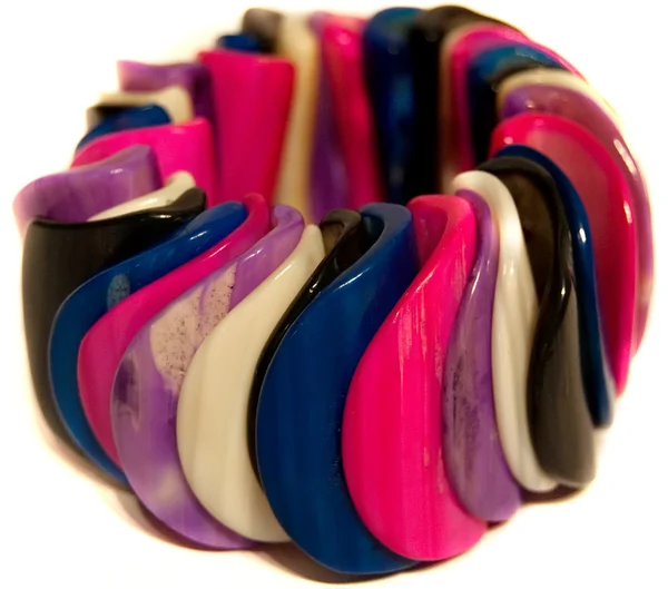 Colorful bracelet on white background — Stock Photo, Image