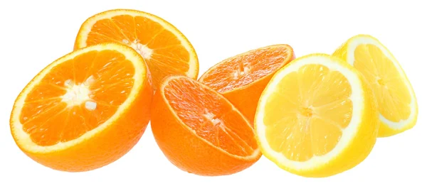 Conjunto de citrinos isolados — Fotografia de Stock