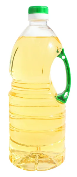 Flaske vegetabilsk olie isoleret - Stock-foto