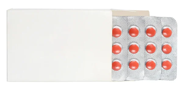 Pil dalam kotak yang terisolasi. — Stok Foto