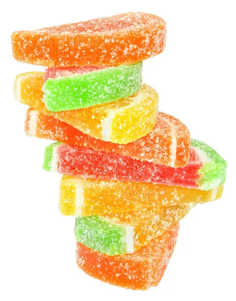 Candy tower isolated white background. — Stock Photo, Image