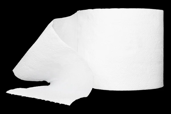 Elszigetelt fekete fehér WC-papír tekercs — Stock Fotó