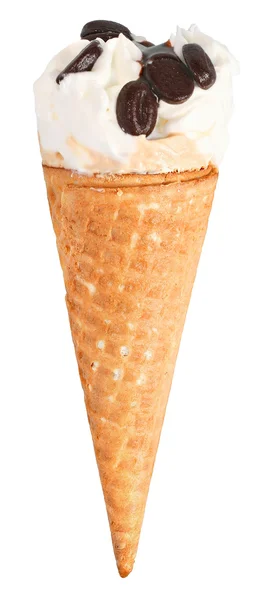巧克力冰淇淋锥形 — 图库照片