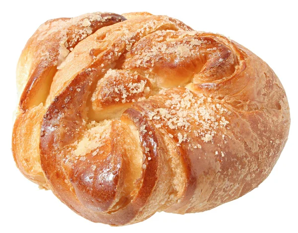 Sweet bun close up on a white background — Stock Photo, Image