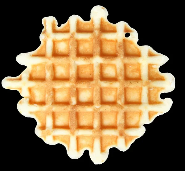 Vedere de sus Waffle pe un fundal negru — Fotografie, imagine de stoc