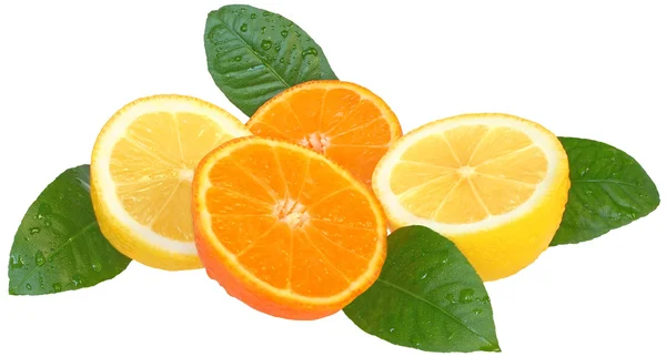 Sliced ​​tangerine and lemon. — Stock Photo, Image