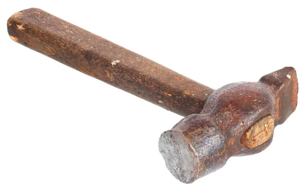 Velho martelo isolado — Fotografia de Stock