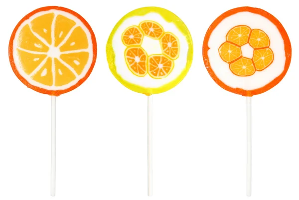 Three lollipop isolated on white. — Stock Photo, Image