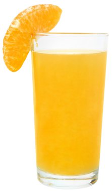 Glass of tangerine juice clipart