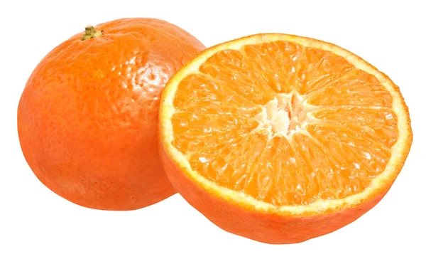 Mandarine entière et coupée — Photo
