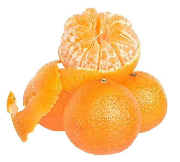 Mandarines pelées isolées — Photo