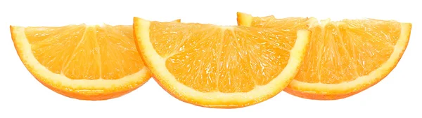 Három szelet mandarin elszigetelt — Stock Fotó