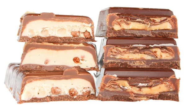 Palitos de chocolate de confitería con relleno de crema aislado —  Fotos de Stock