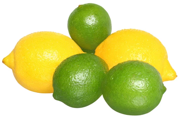 Купа лімітів і лимонів — стокове фото