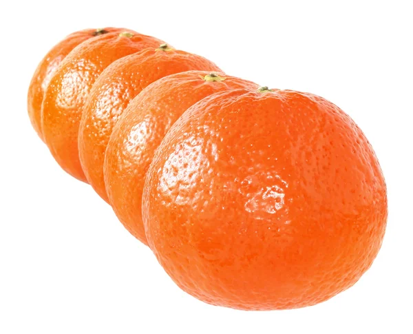 Mandarinen in einer Reihe — Stockfoto