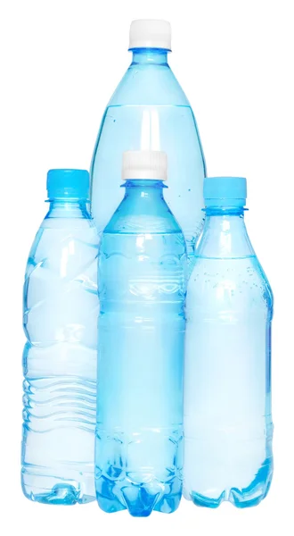 Gruppenflaschen mit Wasser — Stockfoto