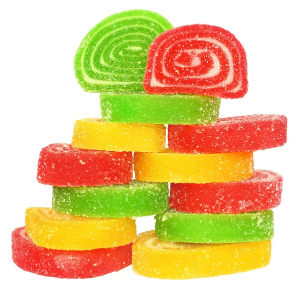 Torre de frutas coloridas doces isolados — Fotografia de Stock