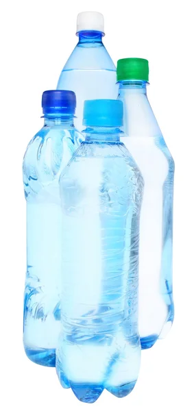 Набор бутылок с водой — стоковое фото