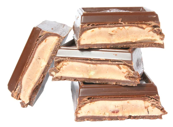 Palitos de chocolate de confitería con relleno de crema aislado —  Fotos de Stock