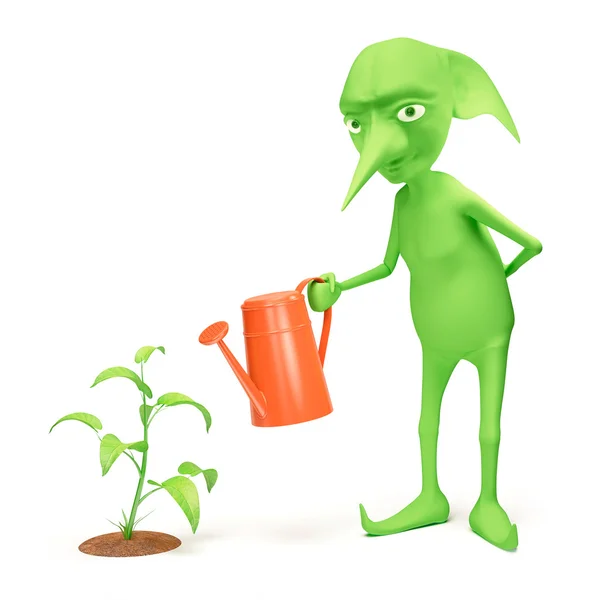 Elf and plant — Stock Photo, Image